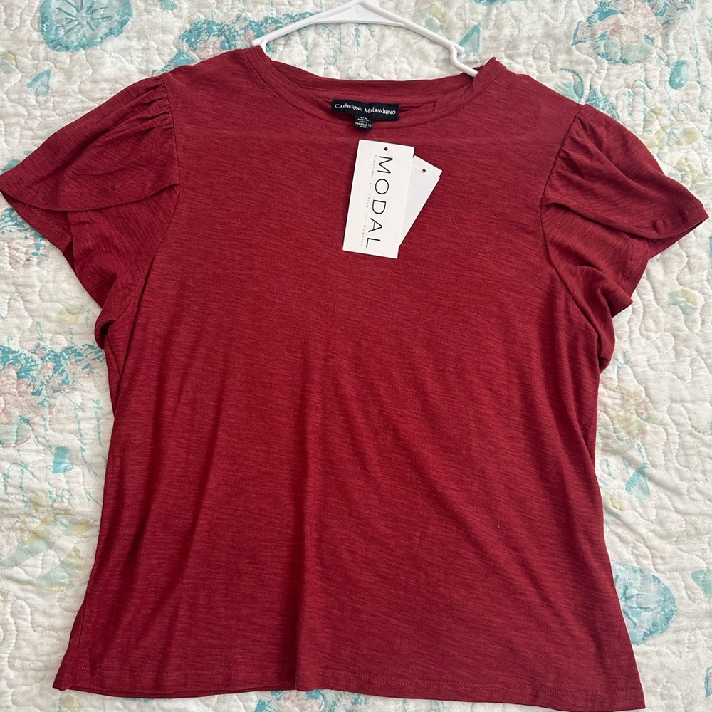 Catherine Malandrino Petal Sleeve Tee